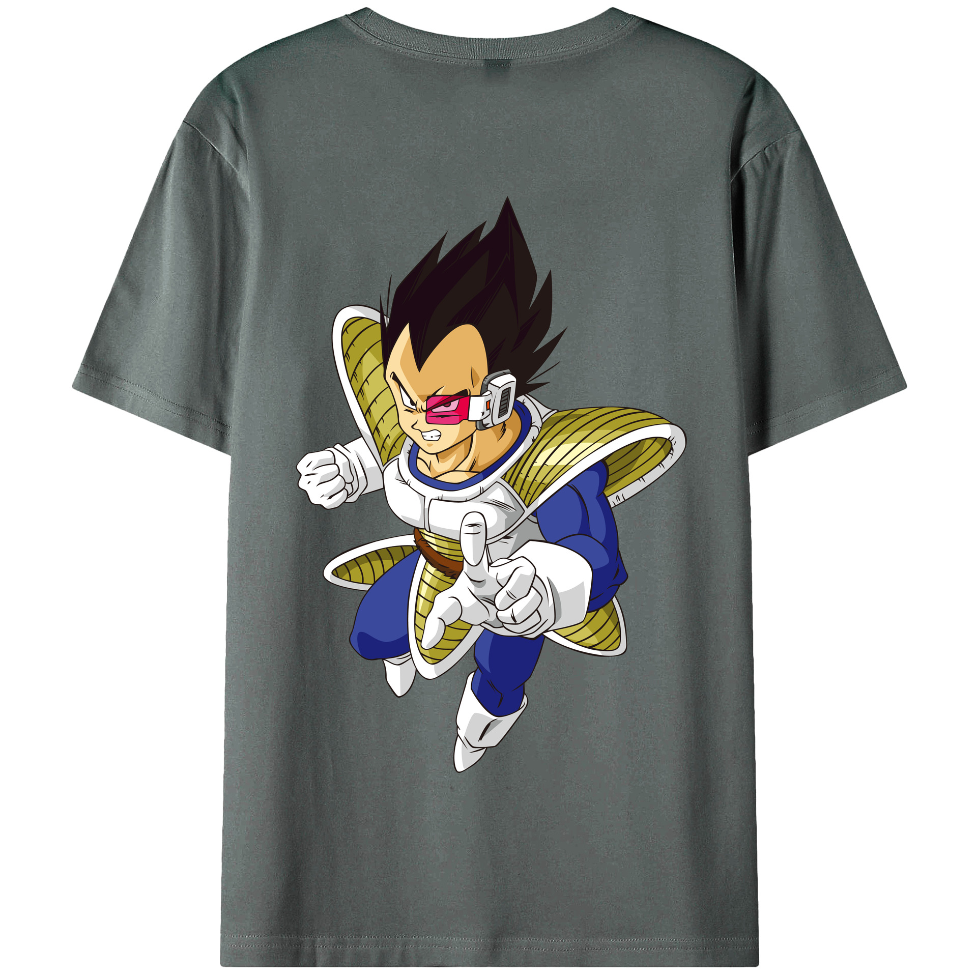 （画像用） ドラゴンボール ベジータ四世（Bejīta Yonsei）DRAGON BALL Vegeta IV 綿100％半袖Tシャツ（背面プリント）